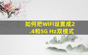 如何把WiFi设置成2.4和5G Hz双模式